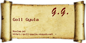 Goll Gyula névjegykártya